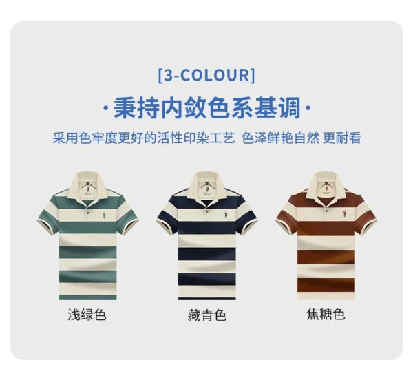 Polo Ralph Lauren Striped Polo Shirt in Teal and Beige Tops.polo - 10