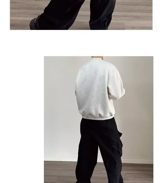 Design Quicis Henley Sweatshirt Light Gray Sweater - 25