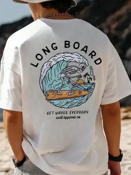 Design Surf Apparel Co Long Board Graphic Shirt Navy Shirt - 9