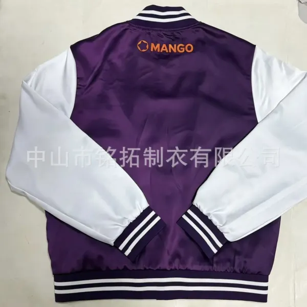 Design Custom Varsity Jacket Purple and White Baseball Jacket Outerwear Jacket - 11