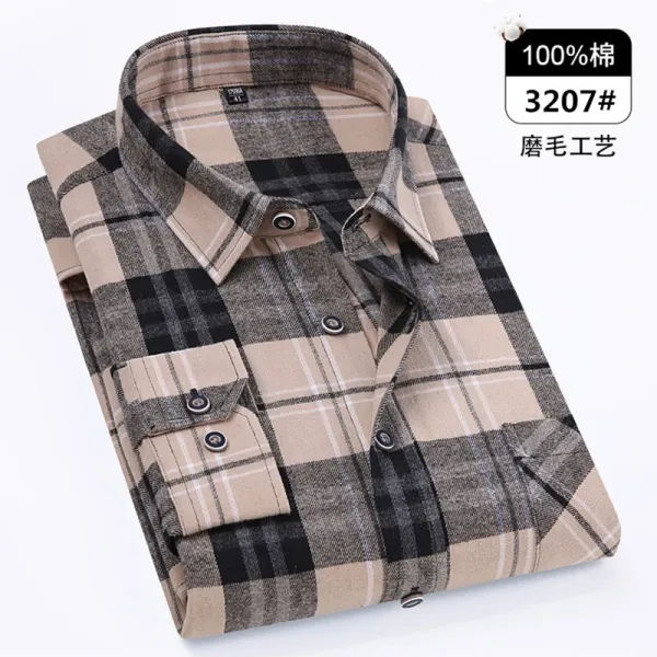 Design Plaid Shirt Beige Black Multicolor Shirt - 1