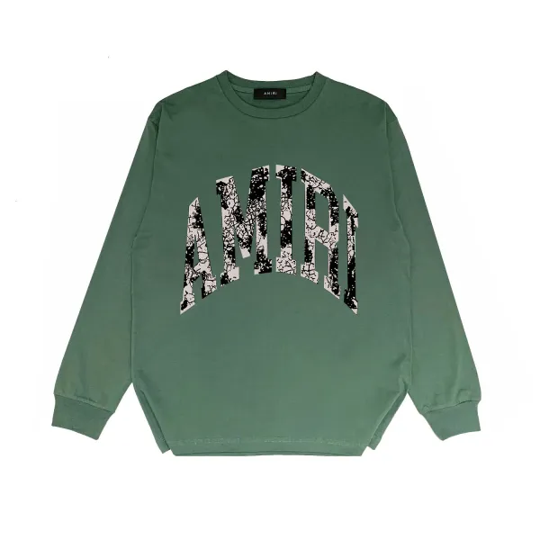 Amiri Arch Logo Distressed Gray Sweatshirt Sweater - 16