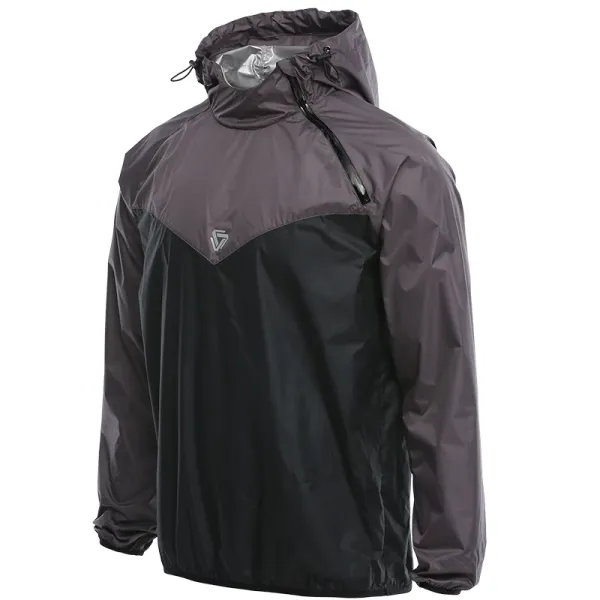 Design Windbreaker Jacket Gray and Black Outerwear.windbreaker - 1