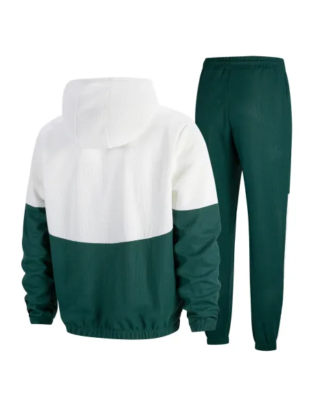 Design Color-Block Windbreaker and Joggers Set Burgundy Black Tracksuit - 6