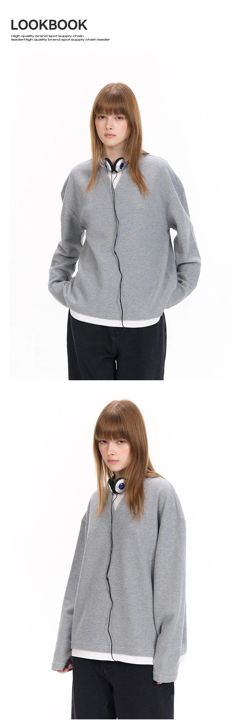 Design Layered Mock Neck Long Sleeve Top Black - 12