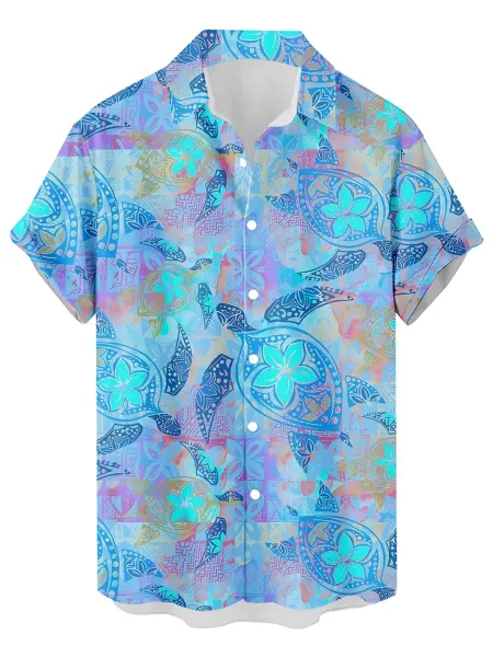 Design Cat Face Print Black Hawaiian Shirt - 20