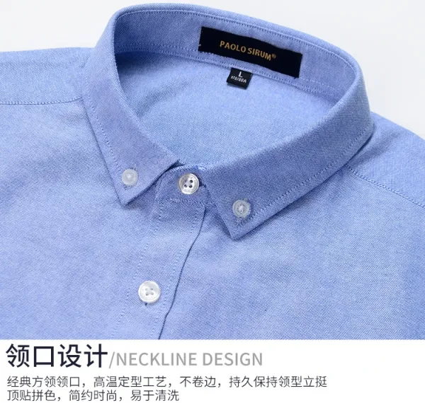 Design Paolo SIRUM Button-Down Shirt Light Blue Oxford Shirt - 23