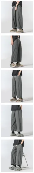 Design HEIYOUMAN Wide-Leg Cargo Pants Black Pants - 6