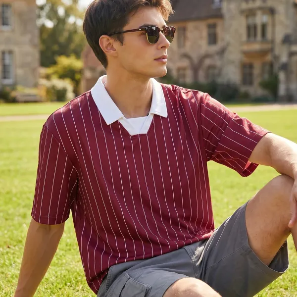 Design Pinstripe Polo Shirt Navy White Tops.polo - 5