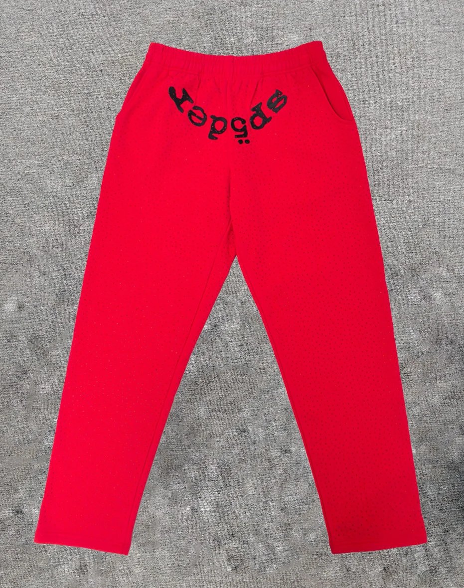 Design Embroidered Logo Perforated Sweatpants Black - 29