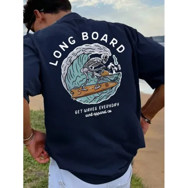 Design Surf Apparel Co Long Board Graphic Shirt Navy Shirt - 1