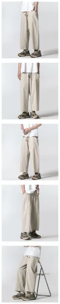 Design HEIYOUMAN Wide-Leg Cargo Pants Black Pants - 5