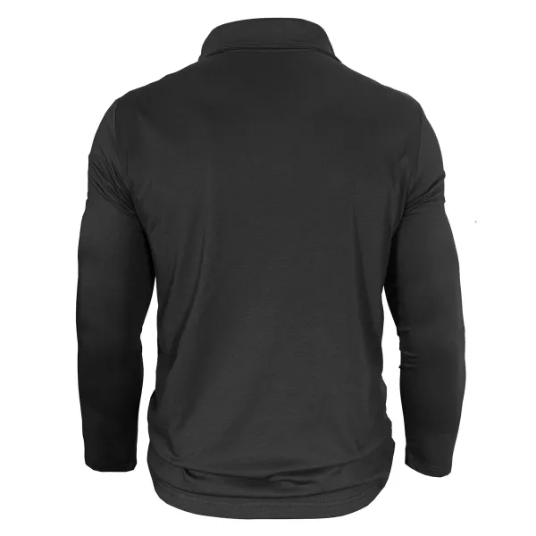 Design Utility Polo Shirt Army Green Long Sleeve Tops Polo - 22