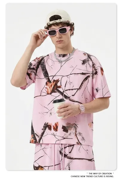 Design BE Thrived Camo Print Light Pink T-Shirt T-Shirts - 19