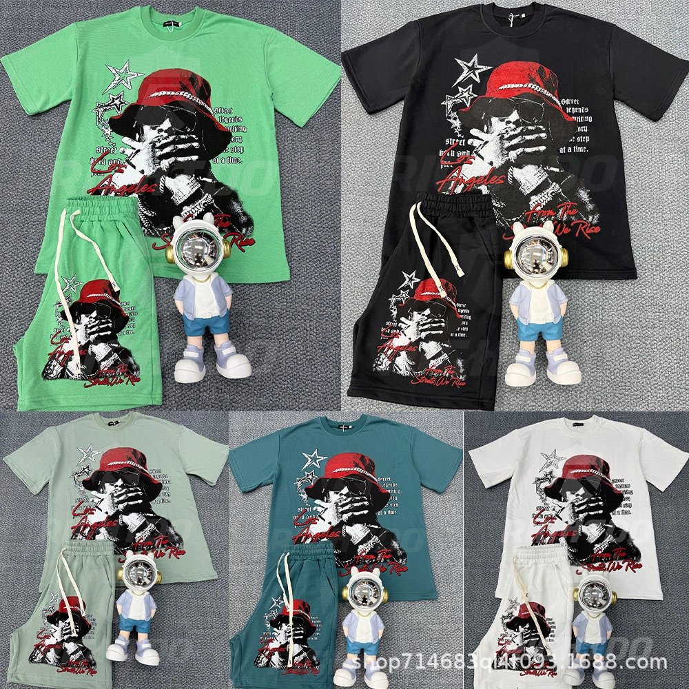 Hellstar Present Eagle Graphic T-Shirt and Sweatpants Set Multicolor - 17