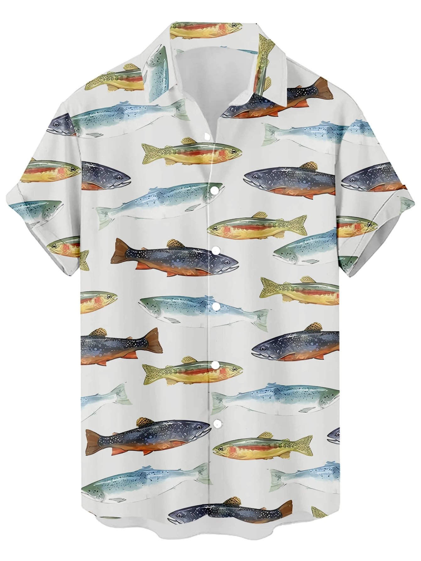 Design Cat Face Print Black Hawaiian Shirt - 28