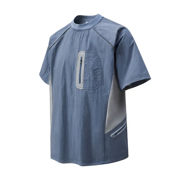 Design Technical Performance T-Shirt Blue Gray - 1