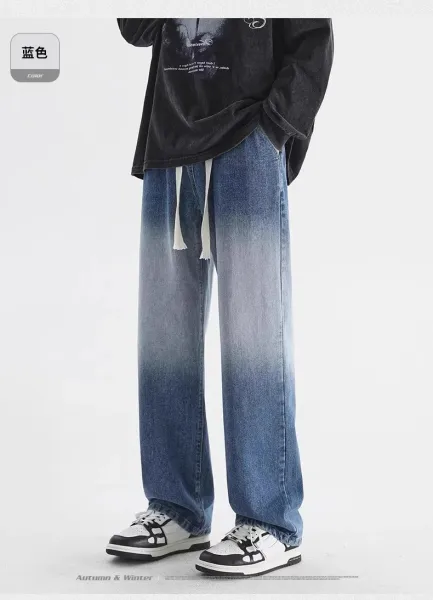 Design CDOC SK Fashion Graphic Oversized Hoodie and Washed Gray Wide-Leg Jeans Two-Piece Set - 14