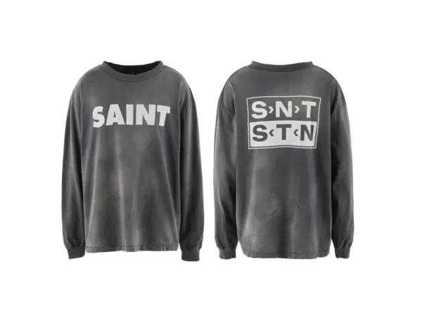 Saint Tears Saint Long Sleeve T-Shirt Gray - 1