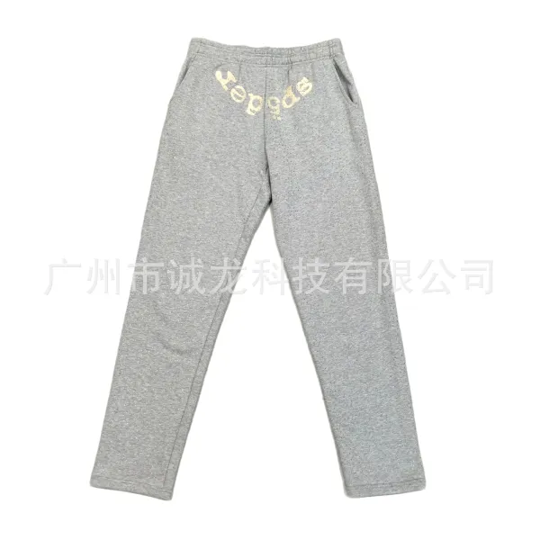 Sp5der Gray Glitter Sweatpants - 1