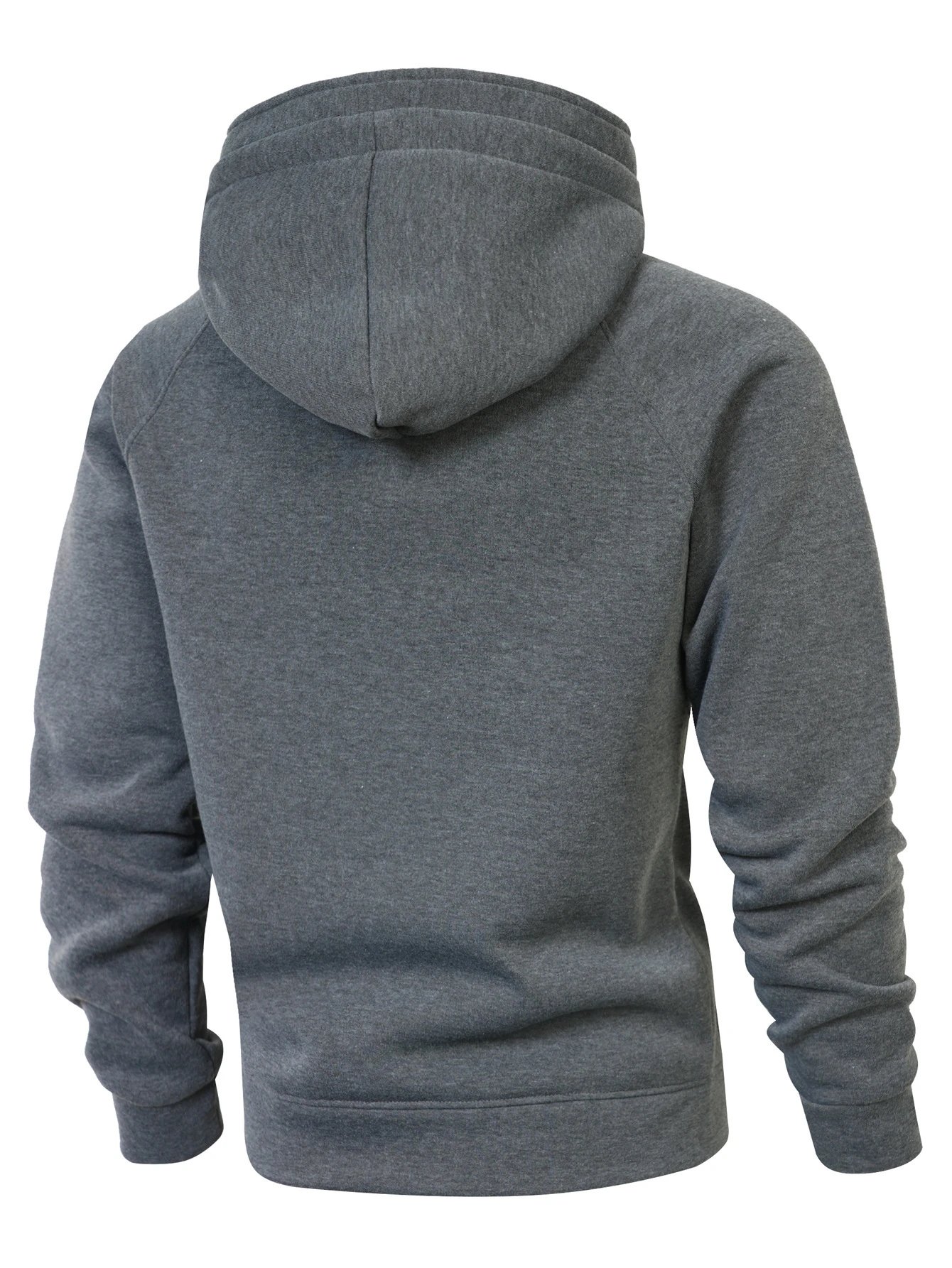 Design Zip-Up Hoodie with Utility Pockets Charcoal Gray Hoodie - 47