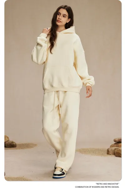 Design 350G Thickened Faint Yellow Hoodie - 28