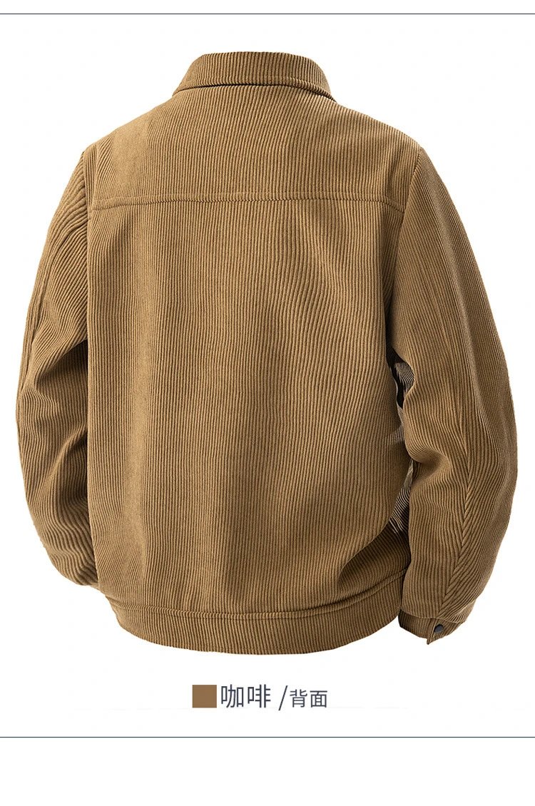 Design Corduroy Work Jacket Beige Outerwear - 16