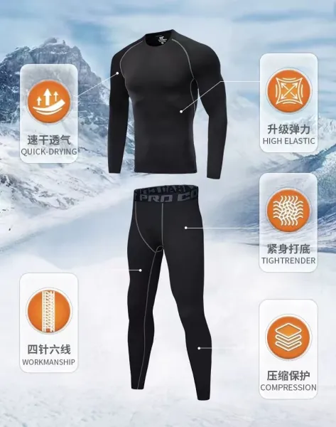 Design Thermal Base Layer Black with Neon Green Panels Long Sleeve - 6