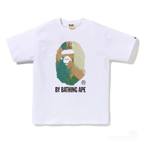 A Bathing Ape Camo Ape Head White T-Shirt - 1
