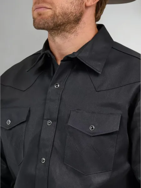 Design Red Western-Style Shirt with Flap Pockets and Blue Denim Jeans Shirt - 12
