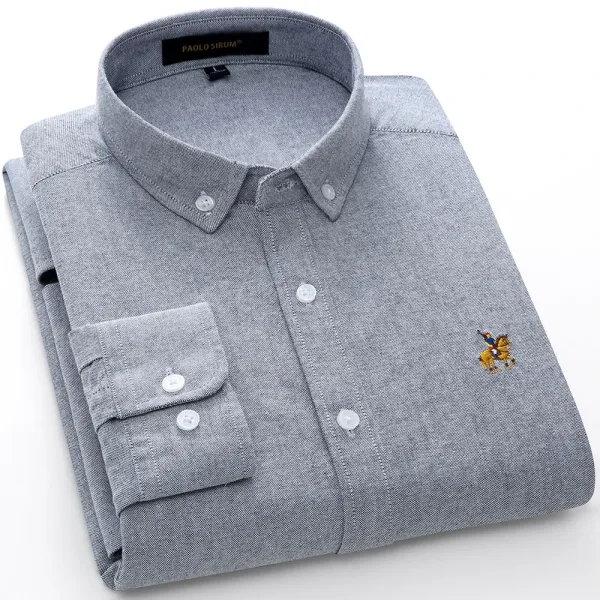 Design PAOLO SIRUM Button-Down Shirt Gray Shirt - 1