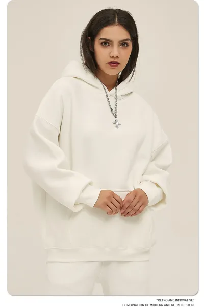 Design 350G Thickened Faint Yellow Hoodie - 44
