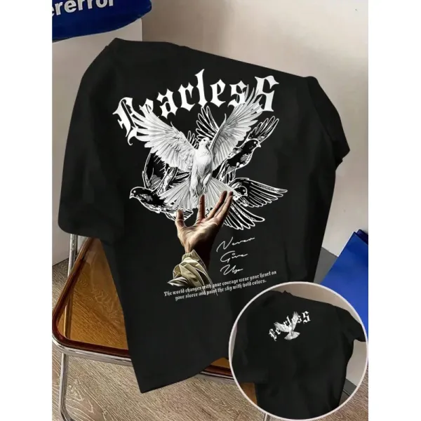Design Fearless Graphic Print Black T-Shirt T-Shirts - 1