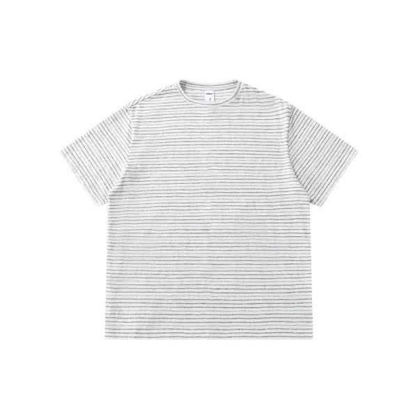Design Striped Relaxed Fit T-Shirt White / Gray - 1