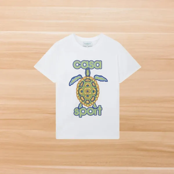 Casablanca Turtle Graphic White T-Shirt - 1