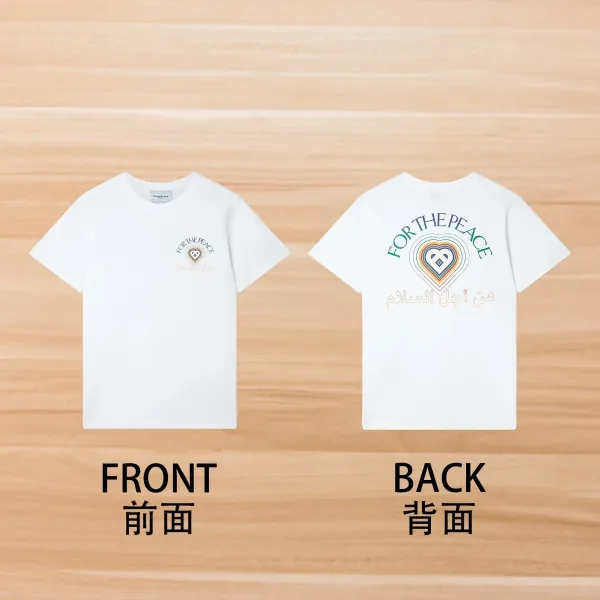 Design Constance For The Peace Heart Graphic T-Shirt White T-Shirts - 1