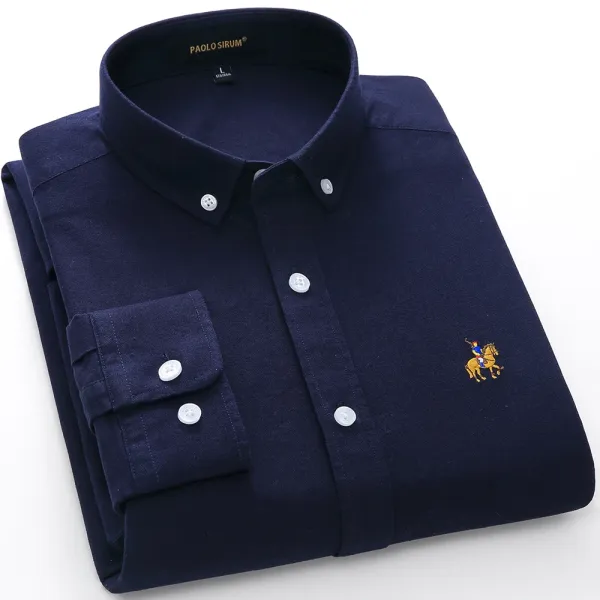 Design Paolo Sirum Button-Down Shirt Navy Shirt - 1