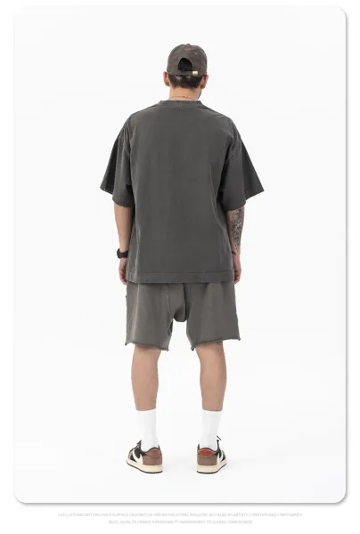 Design Eye Motif Oversized T-Shirt Charcoal Gray T-Shirt - 18