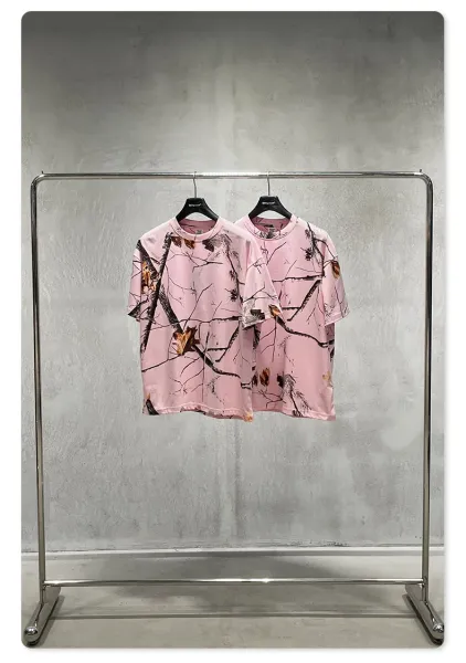 Design BE Thrived Camo Print Light Pink T-Shirt T-Shirts - 24