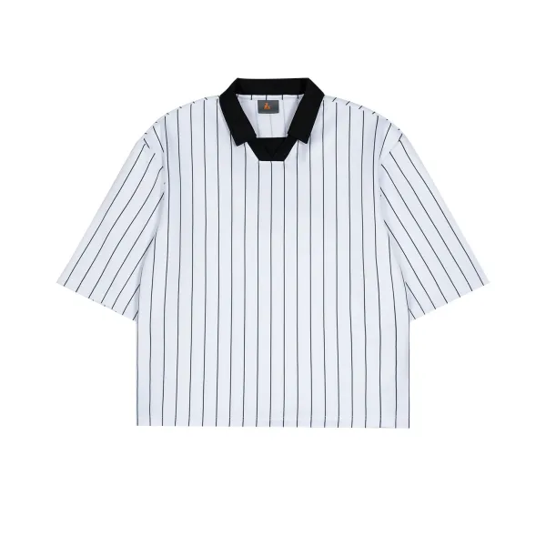 Design Pinstripe Polo Shirt Navy White Tops.polo - 24