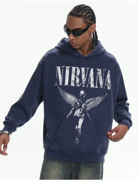 Nirvana Angel Graphic Hoodie Beige - 19