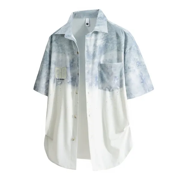 Design RB LE JISHING Tie-Dye Oversized Short-Sleeve Shirt Tops Shirt - 1