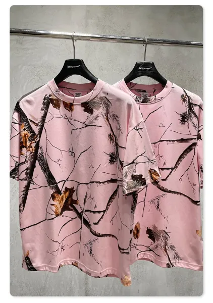 Design BE Thrived Camo Print Light Pink T-Shirt T-Shirts - 26