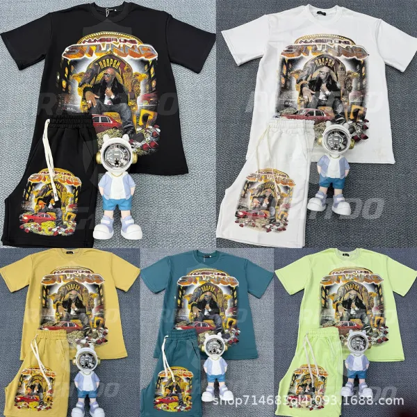 Hellstar Present Eagle Graphic T-Shirt and Sweatpants Set Multicolor - 14