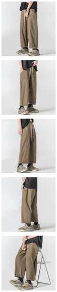 Design HEIYOUMAN Wide-Leg Cargo Pants Black Pants - 4