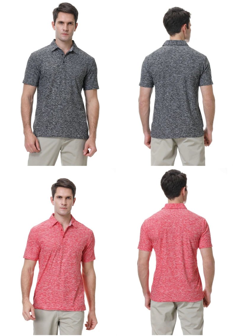 Design Heather Gray Melange Polo Shirt - 13