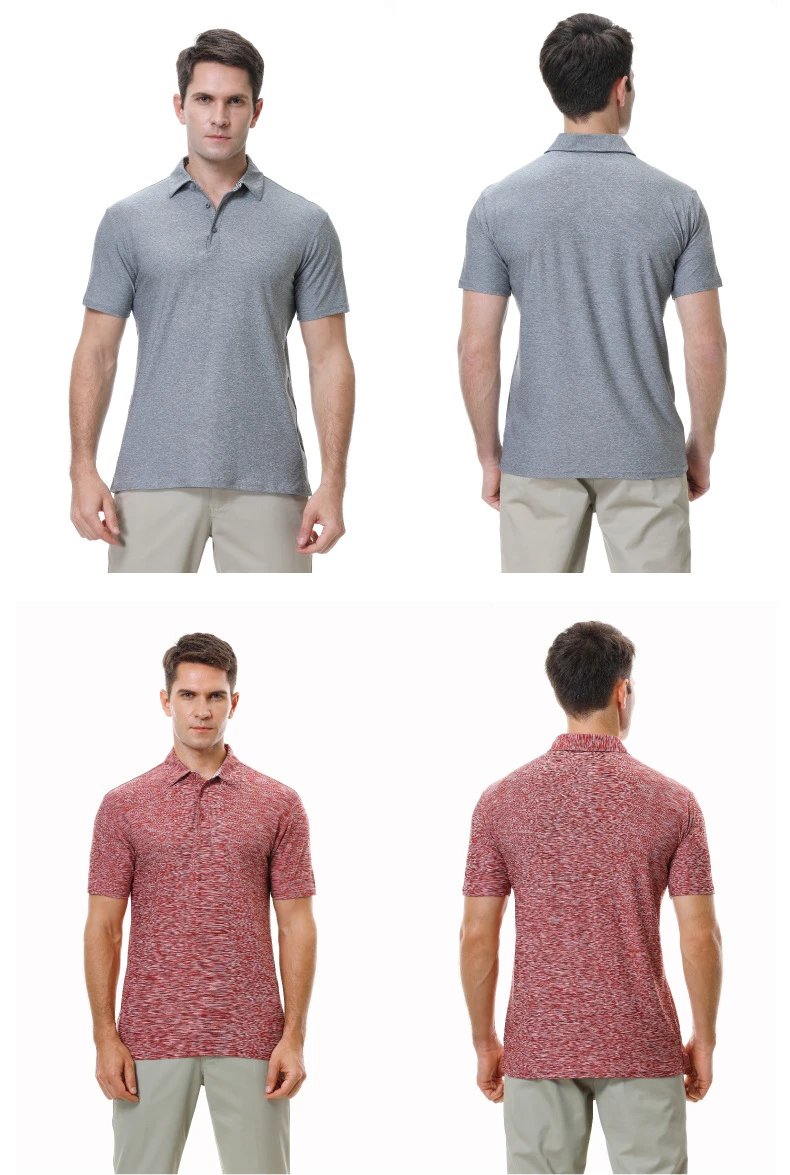 Design Heather Gray Melange Polo Shirt - 14