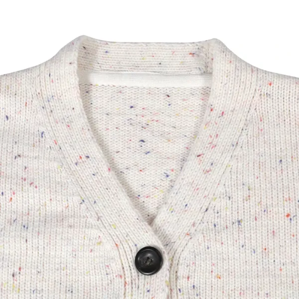 Design Cropped Speckled Knit Cardigan White Outerwear.cardigan - 10