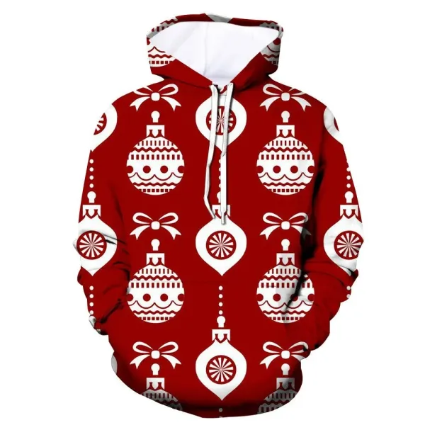 Design Snowflake Print Black Hoodie - 9