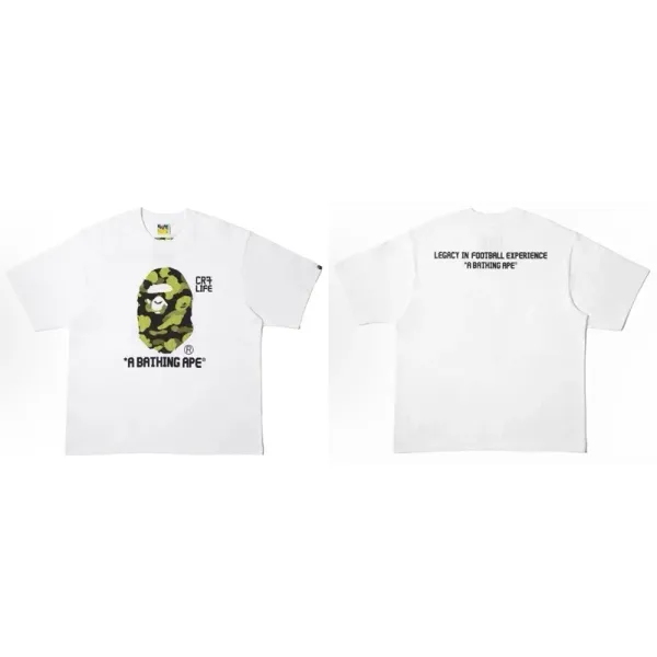 A Bathing Ape Camo Ape Head White T-Shirt - 1